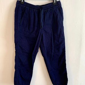Navy linen joggers